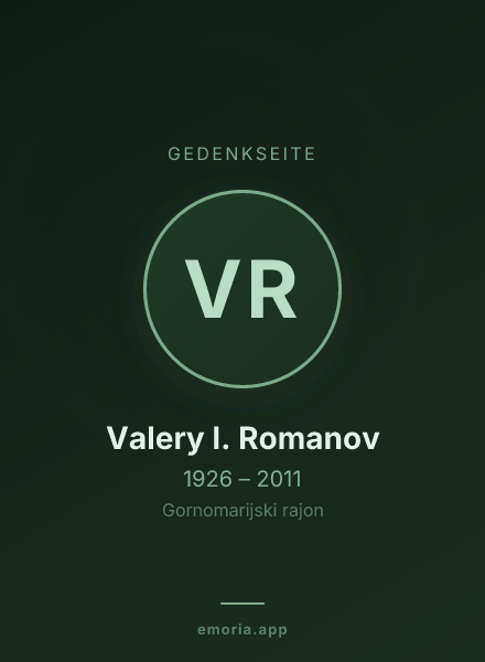 Gedenkportrait von Valery I. Romanov