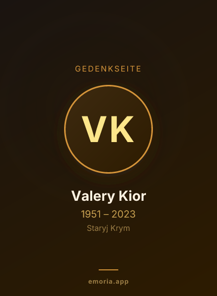 Gedenkportrait von Valery Kior