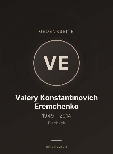 Gedenkportrait von Valery Konstantinovich Eremchenko
