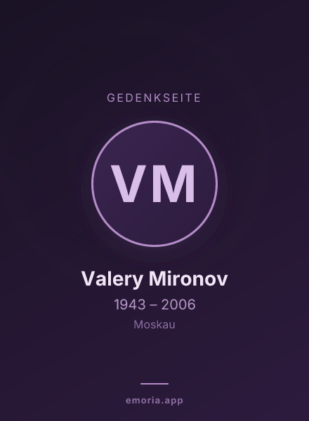 Gedenkportrait von Valery Mironov