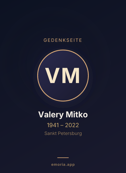 Gedenkportrait von Valery Mitko