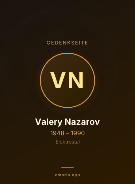 Gedenkportrait von Valery Nazarov