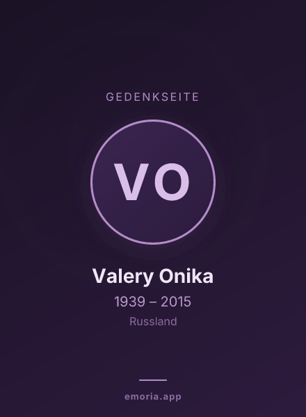 Gedenkportrait von Valery Onika