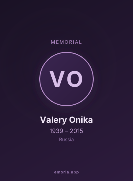 Memorial portrait of Valery Onika
