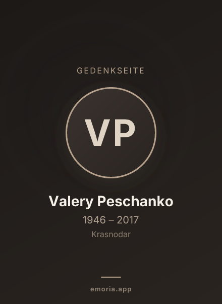 Gedenkportrait von Valery Peschanko