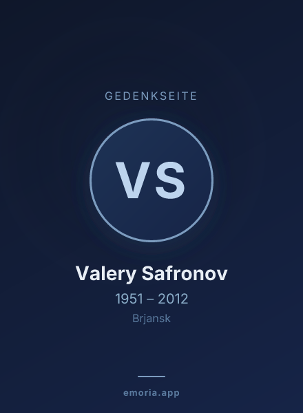Gedenkportrait von Valery Safronov
