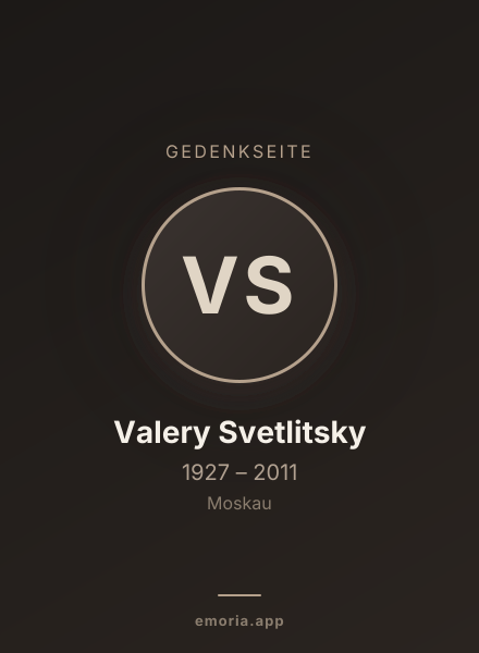 Gedenkportrait von Valery Svetlitsky