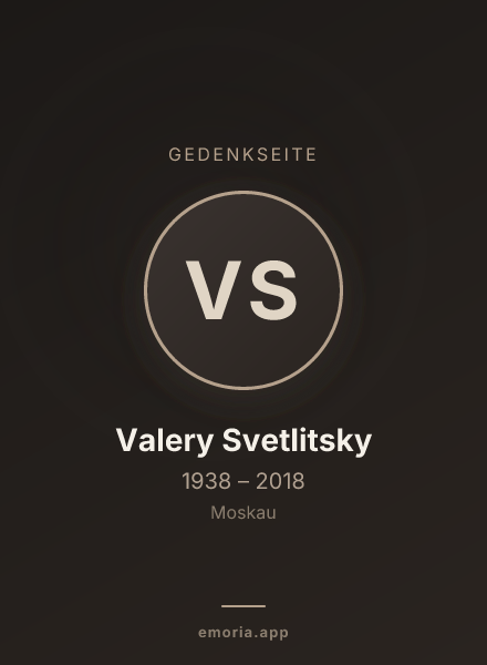Gedenkportrait von Valery Svetlitsky