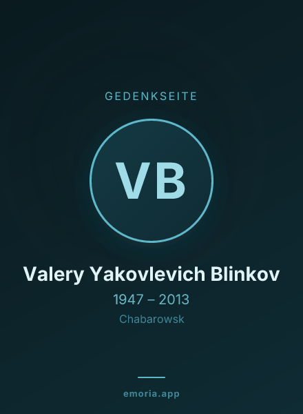 Gedenkportrait von Valery Yakovlevich Blinkov