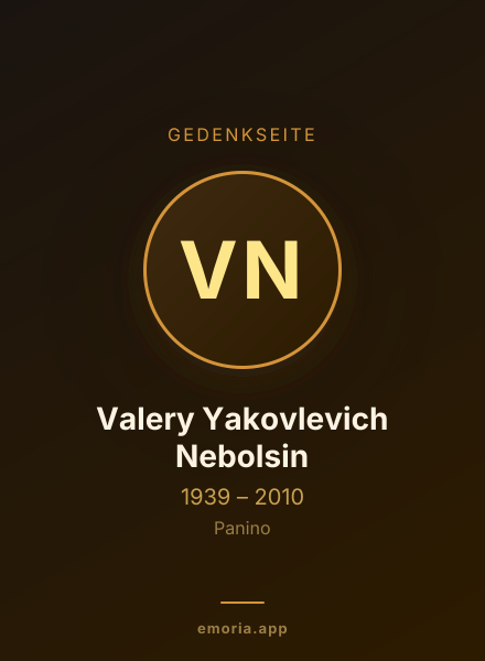 Gedenkportrait von Valery Yakovlevich Nebolsin