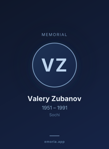 Memorial portrait of Valery Zubanov