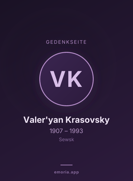 Gedenkportrait von Valer'yan Krasovsky