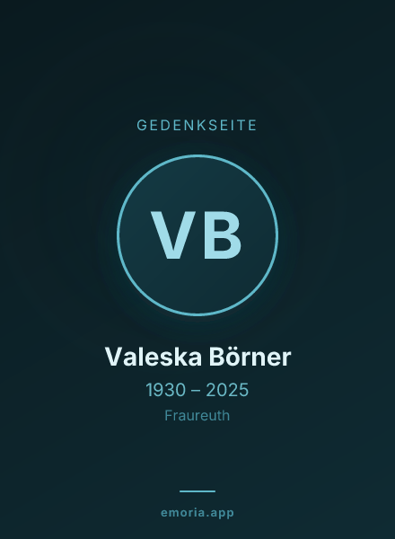 Gedenkportrait von Valeska Börner