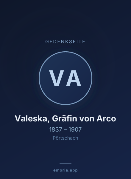 Gedenkportrait von Valeska, Gräfin von Arco