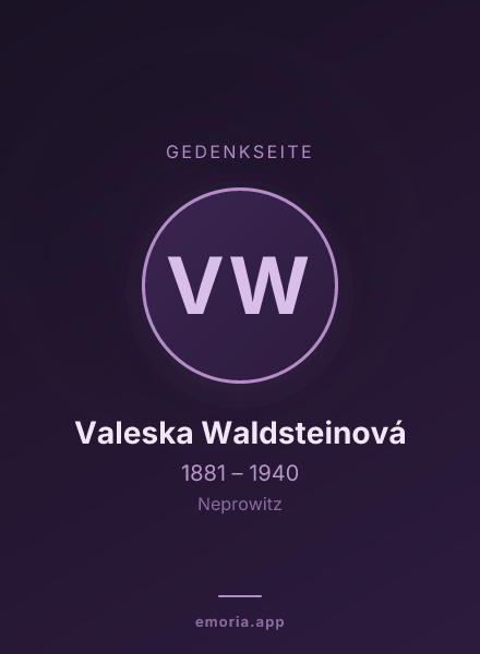 Gedenkportrait von Valeska Waldsteinová