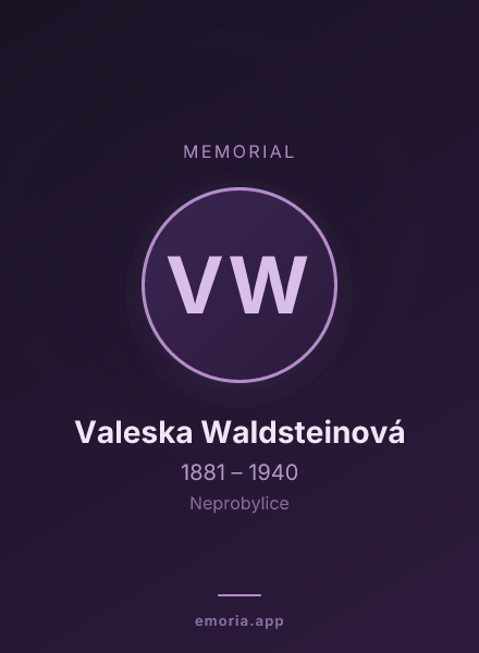Memorial portrait of Valeska Waldsteinová