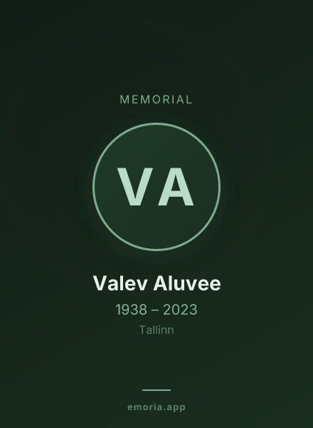 Memorial portrait of Valev Aluvee