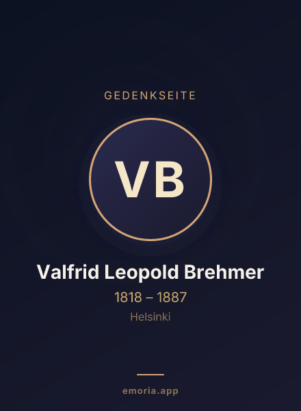 Gedenkportrait von Valfrid Leopold Brehmer