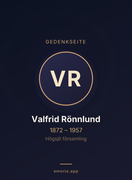 Gedenkportrait von Valfrid Rönnlund