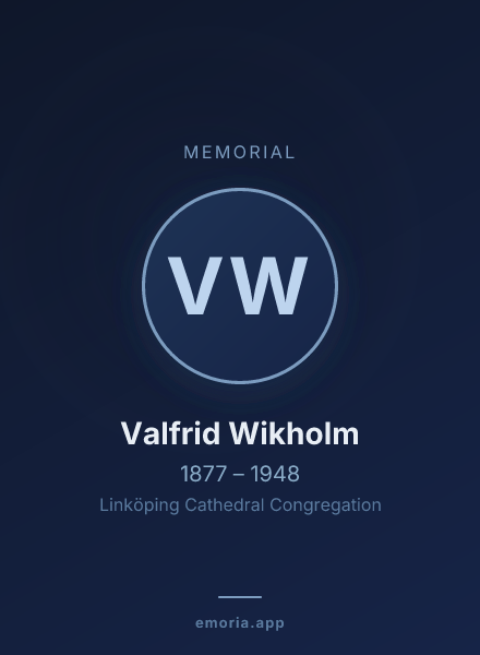Memorial portrait of Valfrid Wikholm