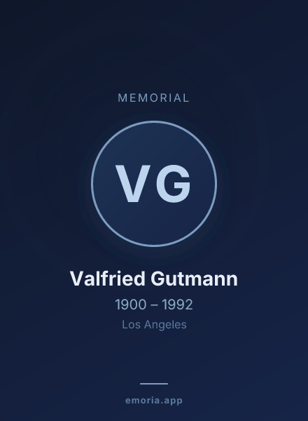 Memorial portrait of Valfried Gutmann