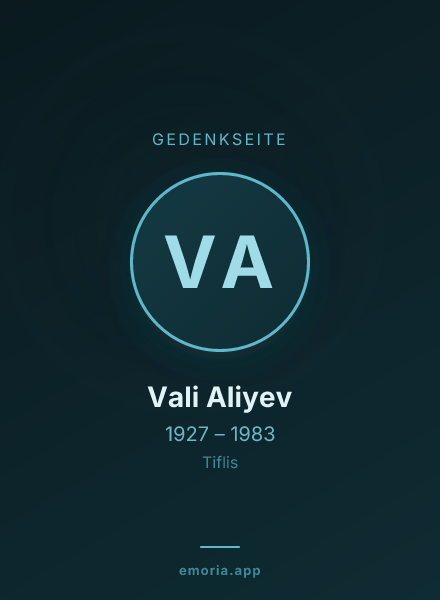 Gedenkportrait von Vali Aliyev