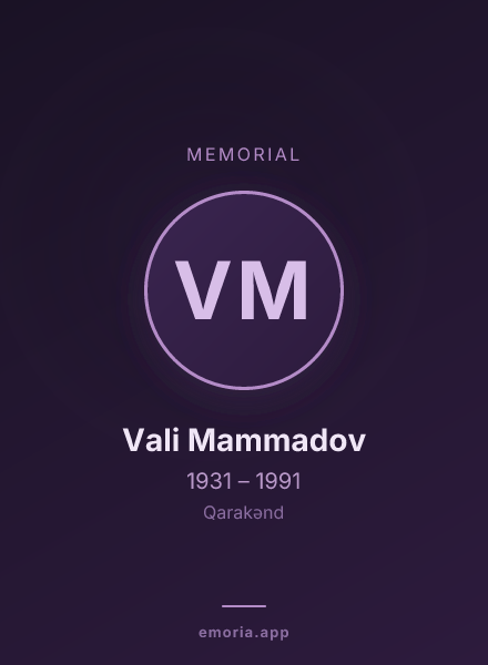 Memorial portrait of Vali Mammadov