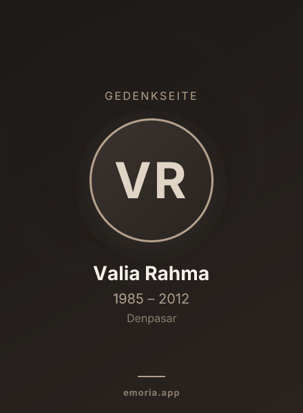 Gedenkportrait von Valia Rahma