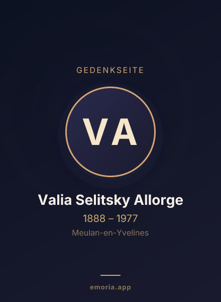 Gedenkportrait von Valia Selitsky Allorge