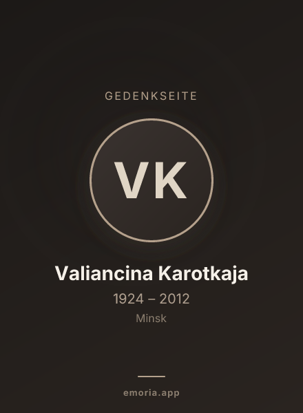 Gedenkportrait von Valiancina Karotkaja