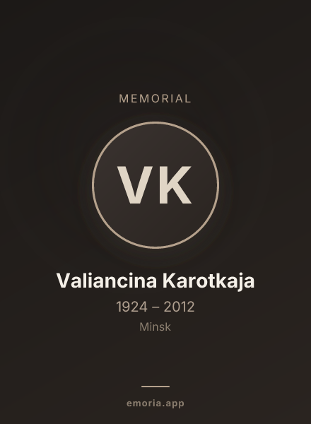 Memorial portrait of Valiancina Karotkaja