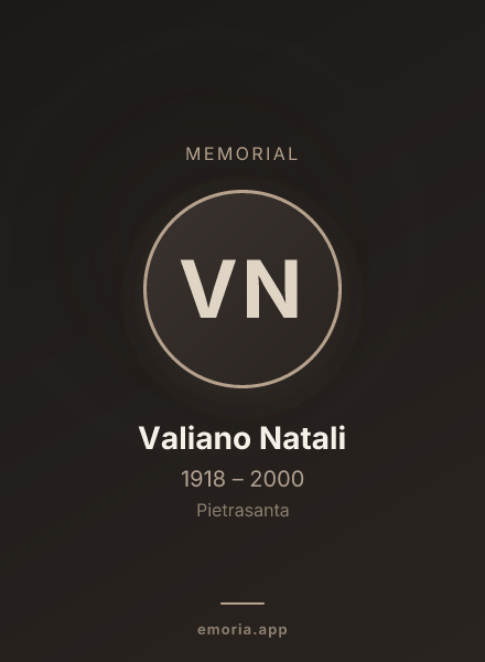 Memorial portrait of Valiano Natali