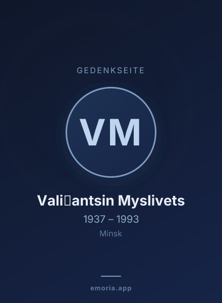 Gedenkportrait von Vali͡antsin Myslivets