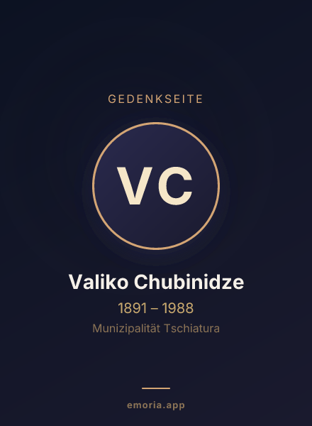 Gedenkportrait von Valiko Chubinidze