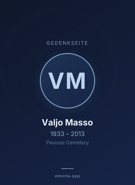 Gedenkportrait von Valjo Masso