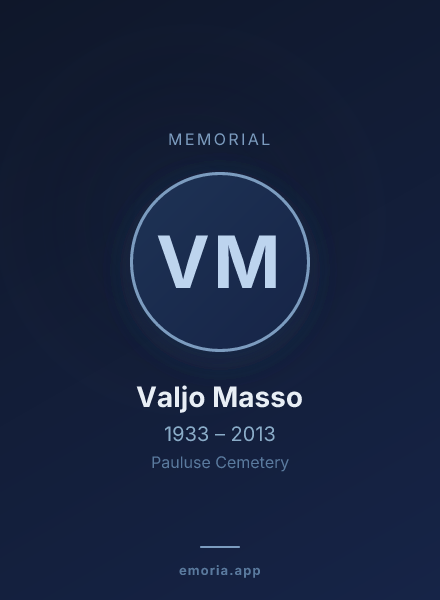 Memorial portrait of Valjo Masso