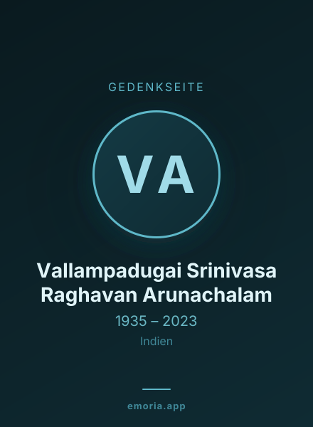 Gedenkportrait von Vallampadugai Srinivasa Raghavan Arunachalam