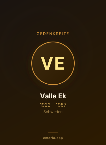 Gedenkportrait von Valle Ek