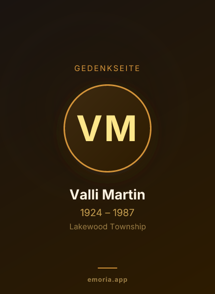 Gedenkportrait von Valli Martin