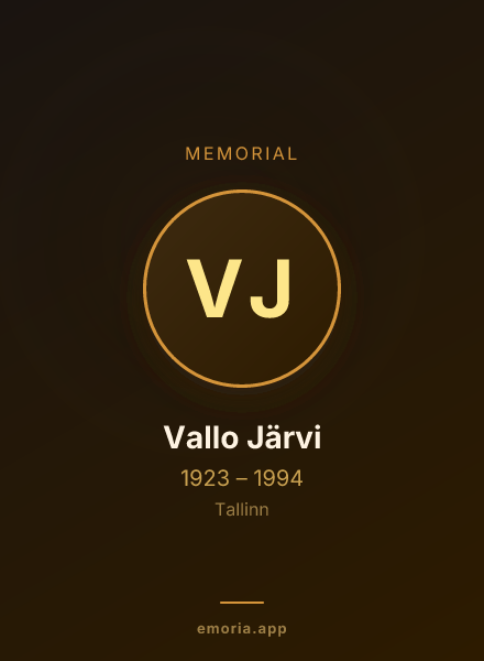 Memorial portrait of Vallo Järvi