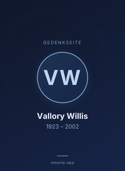 Gedenkportrait von Vallory Willis