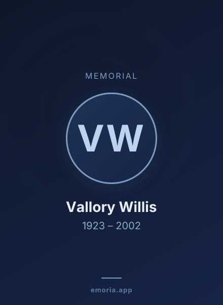 Memorial portrait of Vallory Willis