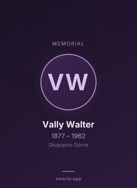 Memorial portrait of Vally Walter