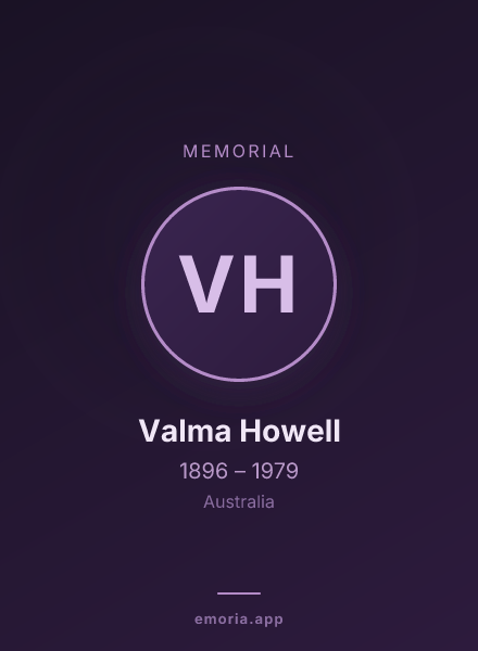 Memorial portrait of Valma Howell