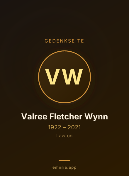 Gedenkportrait von Valree Fletcher Wynn