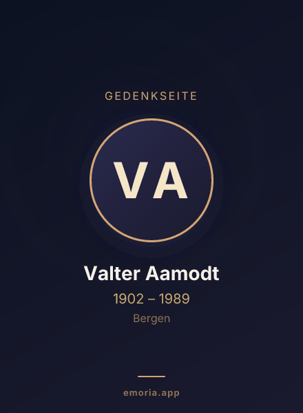 Gedenkportrait von Valter Aamodt