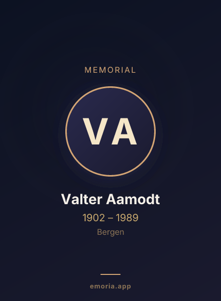 Memorial portrait of Valter Aamodt