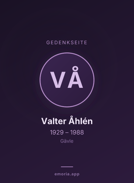Gedenkportrait von Valter Åhlén
