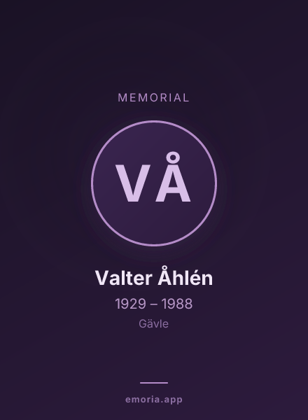 Memorial portrait of Valter Åhlén