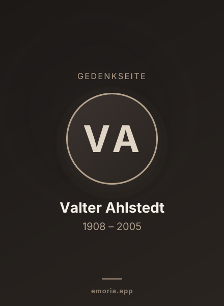 Gedenkportrait von Valter Ahlstedt